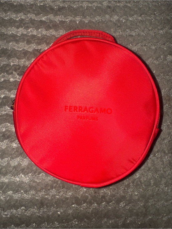 Salvatore Ferragamo Other - Salvatore Ferragamo Bright Red Round Cosmetic Pouch